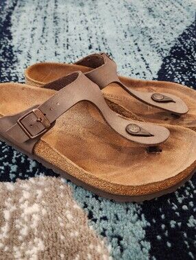 Birkenstock Gizeh Big Buckle Women's Brown Leather Sandals Size EU 38 US 7